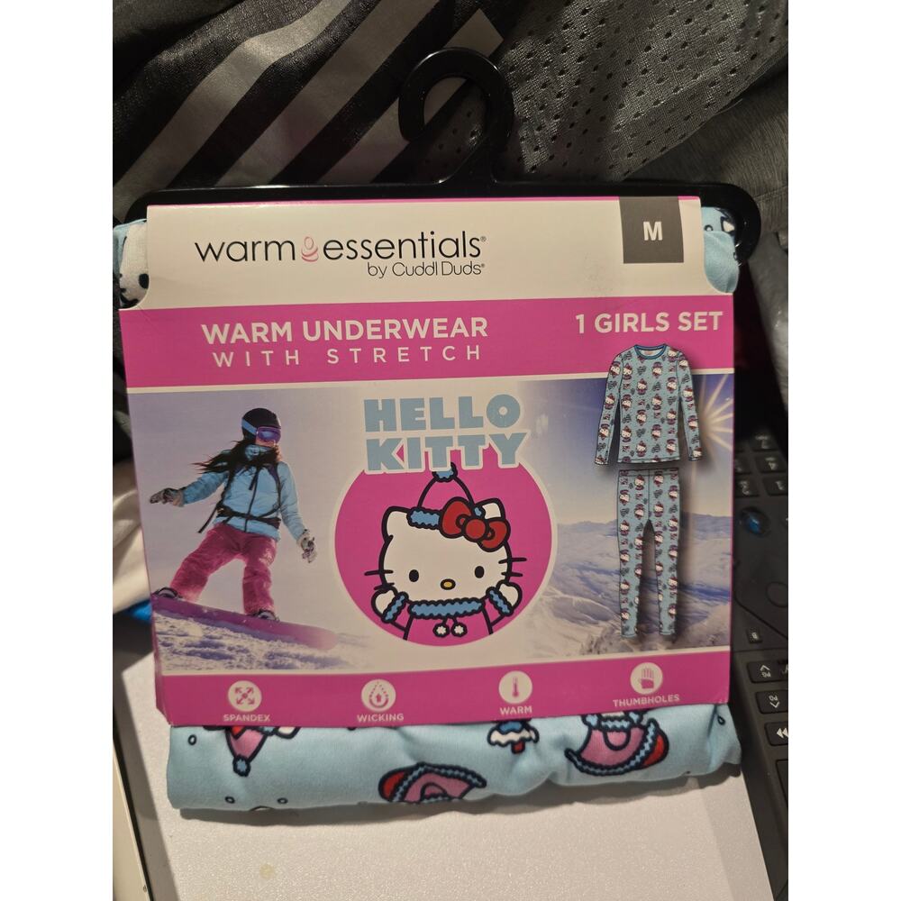 Hello Kitty Girls Base Layer Set Size M 8/10 Blue 2 Piece NWT
